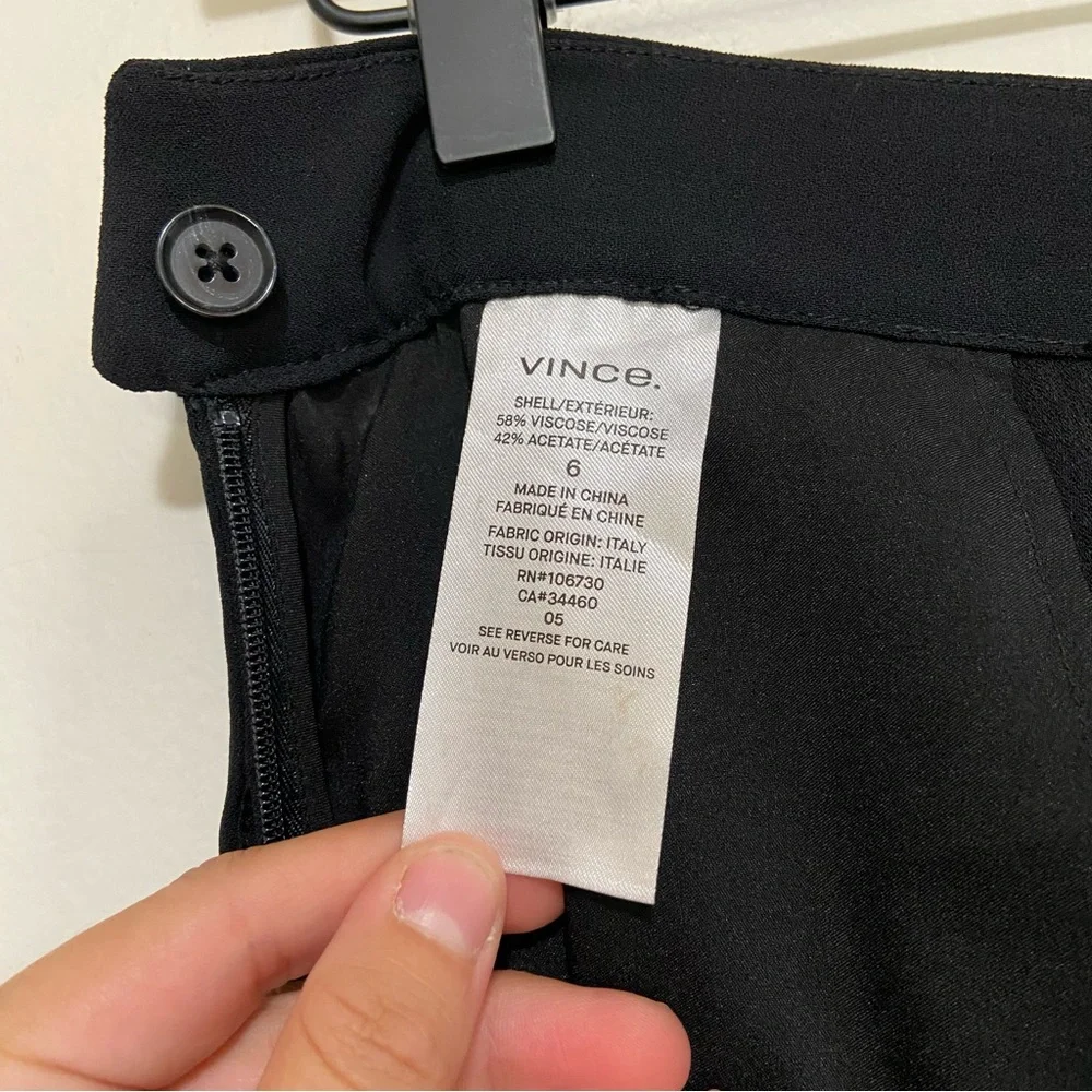 Vince Wide Leg High Rise Relaxed Fit Lightweight Black Pants